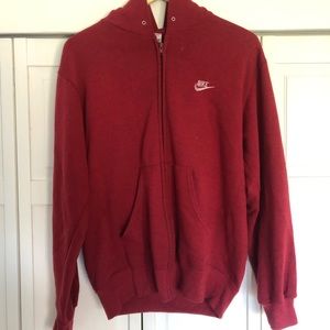 Nike zip up sweater maroon Medium